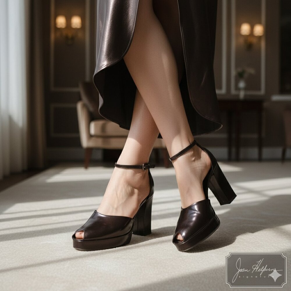 Joan Helpern Signature Fine Full Leather Heels 8.5 Handmade Italy Luxury Preppy